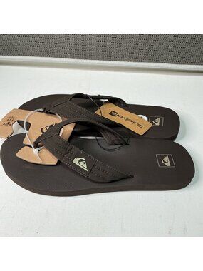 Quiksilver Mens Brown Flip-Flops Size 13 US Comfortable Durable Beach Sandals